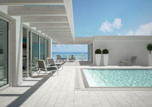 Exterior tiles for pool area in Puerto Rico